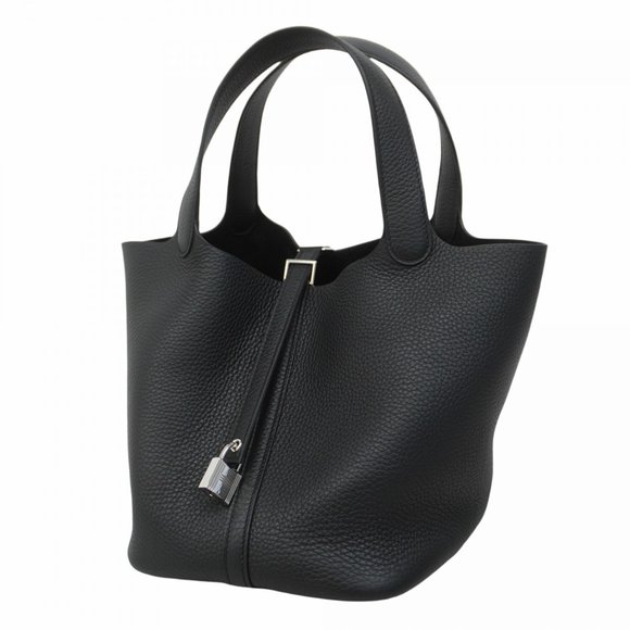 Hermes Hermès Picotin Lock MM Handbag in Taurillon Clemence Leather, Black, K... - Picture 1 of 7